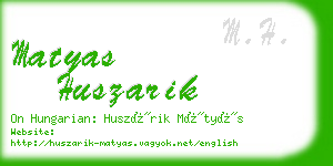 matyas huszarik business card